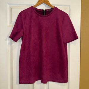 Zara Rich Burgundy Short Sleeve Top. EUC